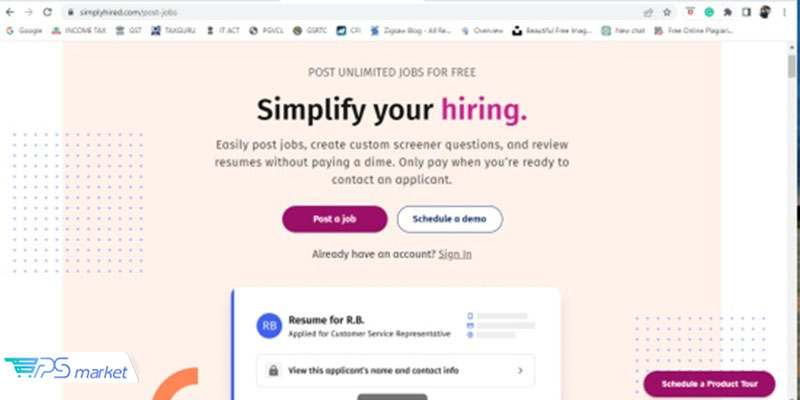 SimplyHired بهترین سایت فریلنسر