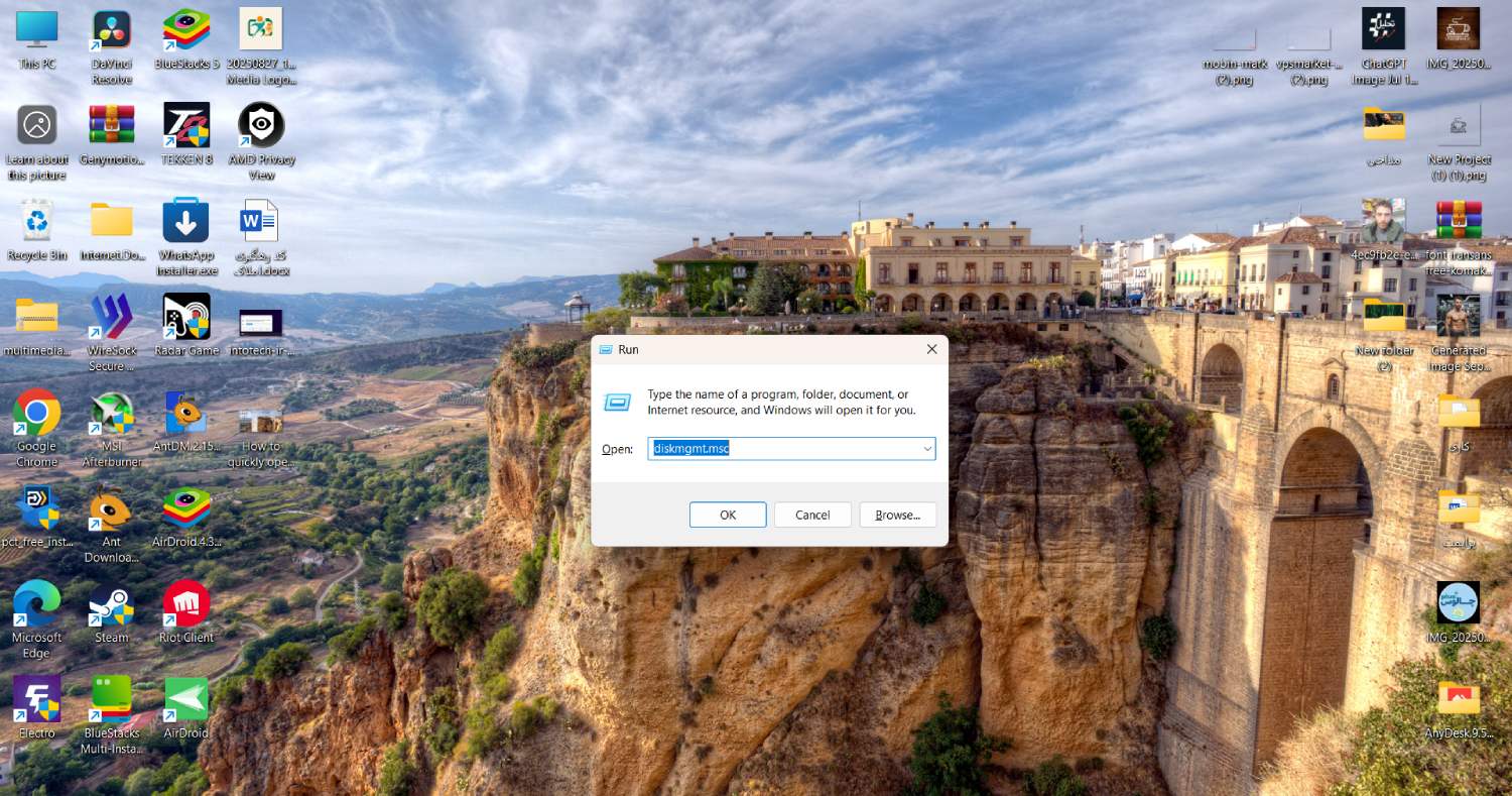 آموزش باز کردن سریع Disk management در ویندوز 10 و 11