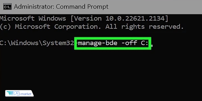 Disable-BitLocker -MountPoint "C:"