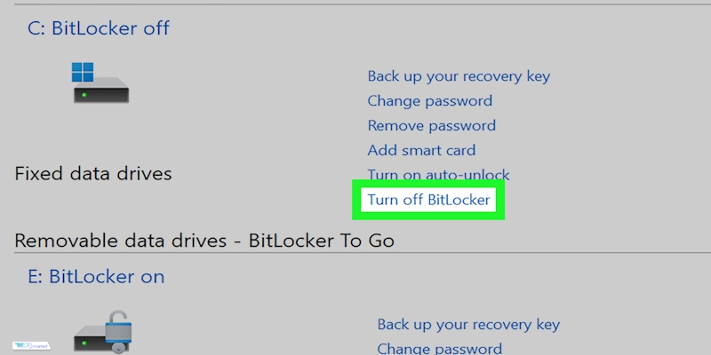 Turn off BitLocker