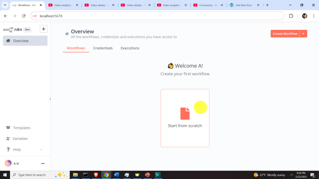 نصب n8n روی ویندوز