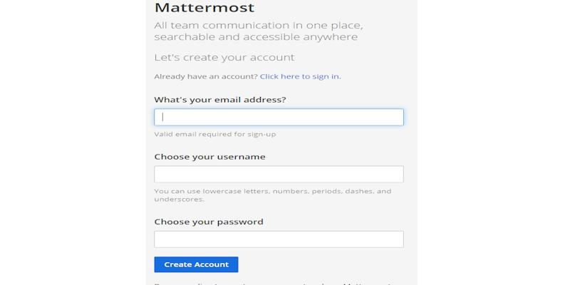 ثبتنام Mattermost