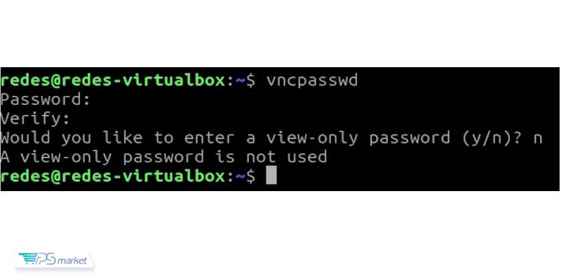 ایجاد رمز عبور برای دسترسی به VNC