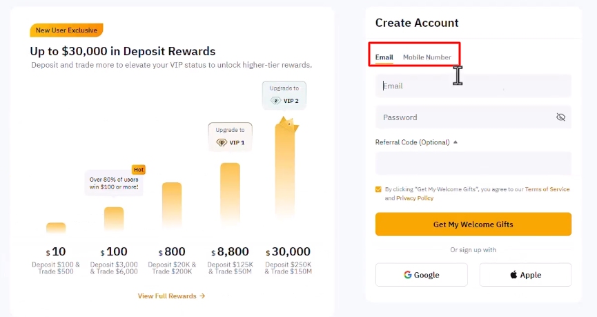 آموزش ثبت نام در صرافی bybit