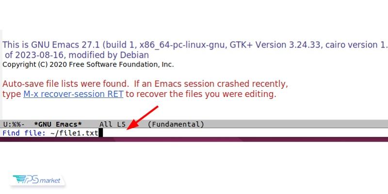 باز کردن، ذخیره و بستن فایل‌ها در Emacs