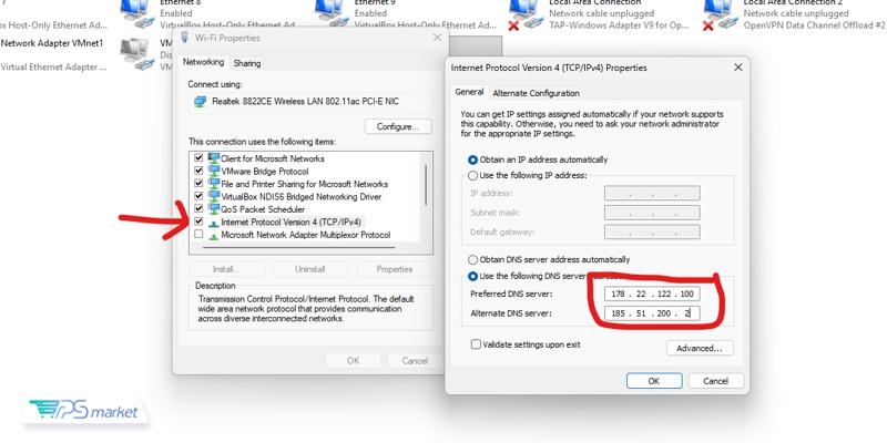 تنظیم DNS در ویندوز برای رفع محدودیت اینترنت ایران 3