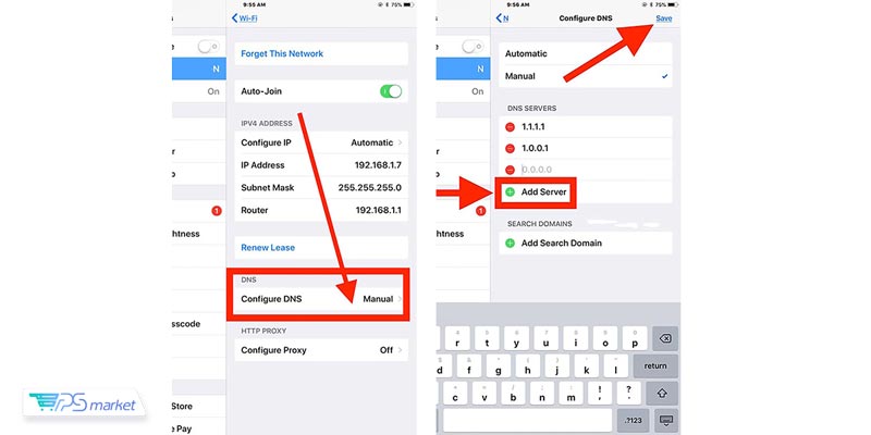 تنظیم DNS در آیفون (iOS)